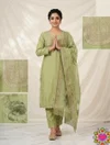 Si 336 Slub Cotton With Embroidery Work Top With Bottom Dupatta